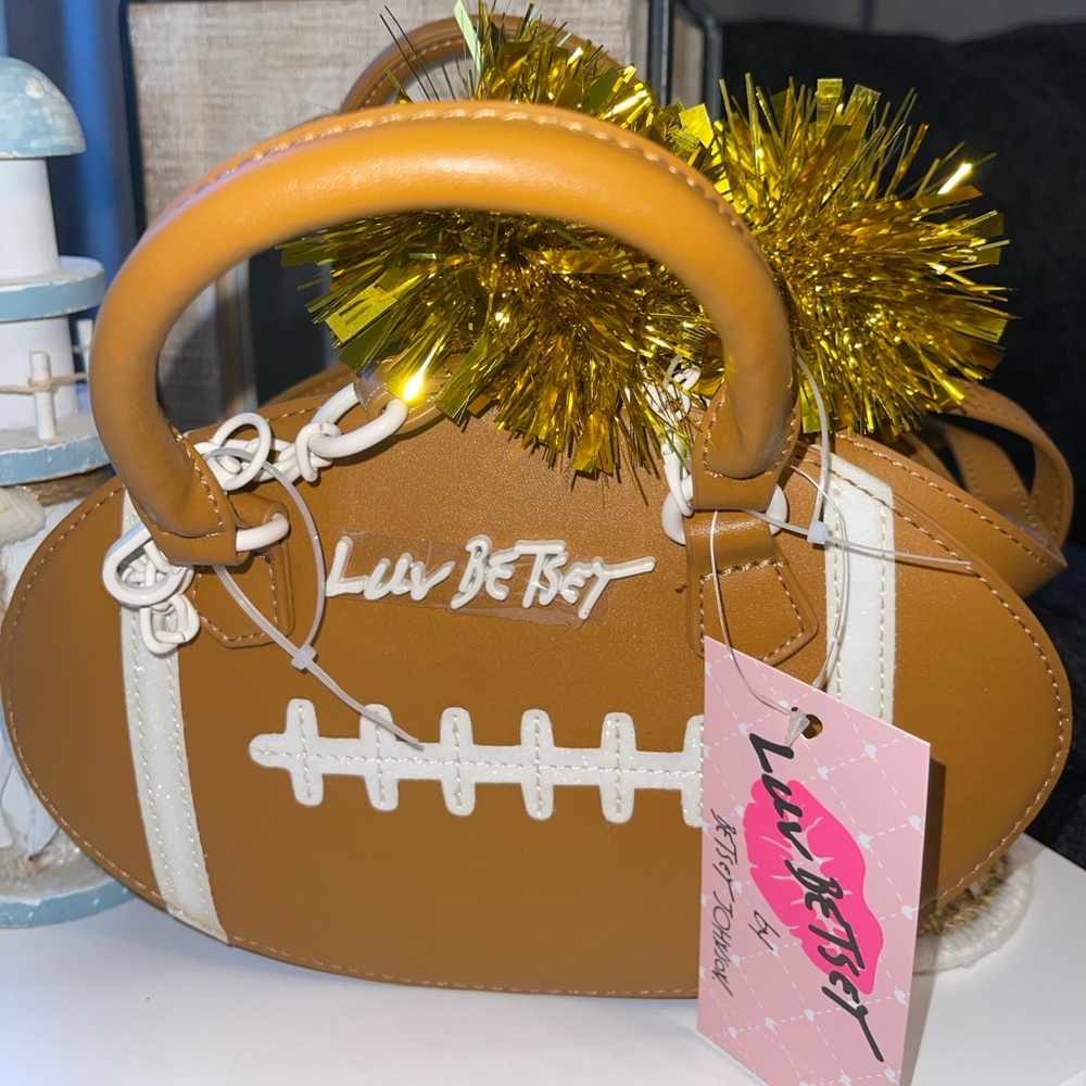 LUV BETSEY By Betsey Johnson Tan Football Mini Bag